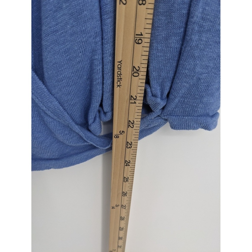 J Jill Wearever Collection Sweater Womens XL Blue Linen Blend Drape Front Wrap - Picture 11 of 11